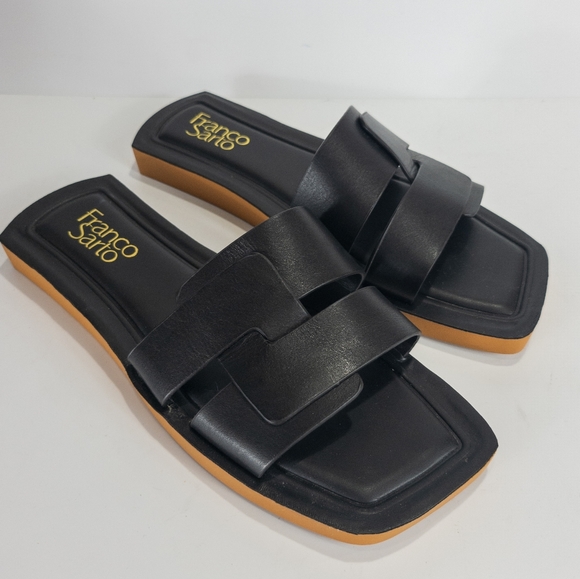 Franco Sarto Capri Slide Sandals Black -9 - Picture 6 of 8